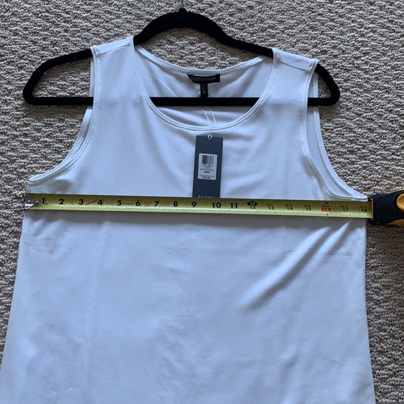 Eileen Fisher Viscose Jersey Jewel Neck Shell. NWT. Size M. White - Picture 9 of 10